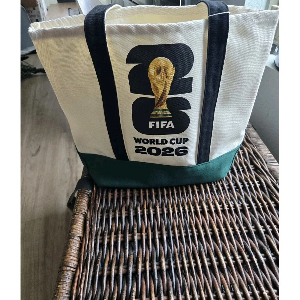 FIFA World Cup 2026 White Green Black Soccer Tote Bag - World Cup Tournament